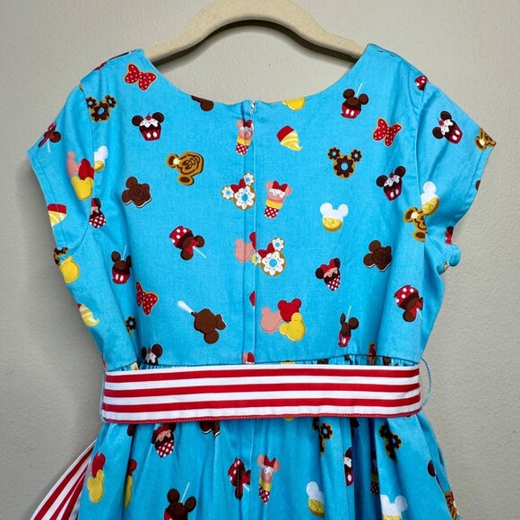 DISNEY PARKS Mickey Minnie Snacks Dress Girls L 12 Disney Dress Shop Food Icons - Picture 4 of 10